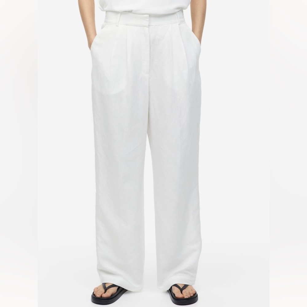 Wide leg linen pants